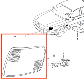 Audi A8 D2 USA Turn Indicator Light Left or Right | 4D0953049A / 4D0953050A
