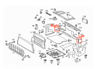 Roof Boot Lock/Fuse Cover – Mercedes R129 SL (Left or Right, A1296930633 / A1296930733)