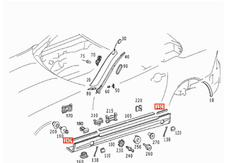 Rubber Seal Set – Mercedes R170 SLK Fender/Sill (4pcs, A1706981930–2230)