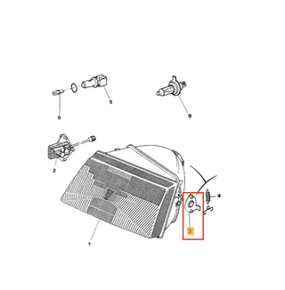 Peugeot 309 Repair Kit Of Headlight Support Pair Left And Right 622326 & 622327 Black