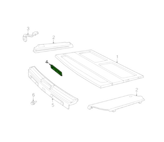 High-Level Brake Light Trim – Range Rover P38 Tailgate Cover (Black, BTR6880LNF)
