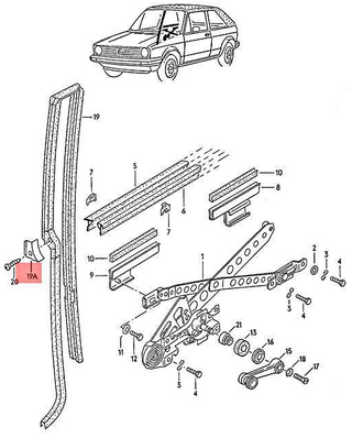 VW Golf MK1 Convertible Pillar Trim Cover Left And Right Black 155847347 & 155847348
