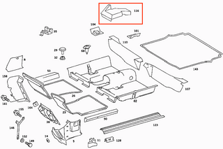 Mercedes W126 Seat Rail Cover - Right or Left - All Colors (1266849518, 1266840718)
