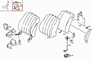 Mercedes W126 Seat Bracket Cover Adjustment Valve Orthopedic Control - Black - Left or Right (A1268681714 / A1268681814)