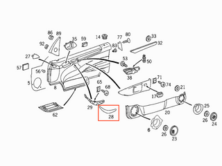 Mercedes W208 CLK Door Handle Top Front Left or Right (A2088100354 / A2088100454) - All Colors